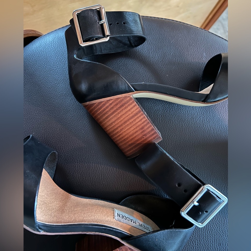 Steve Madden Black Open Toe Heels - image 5